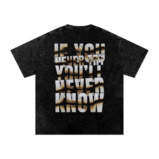 Snow Washed Oversized Cotton T-Shirt